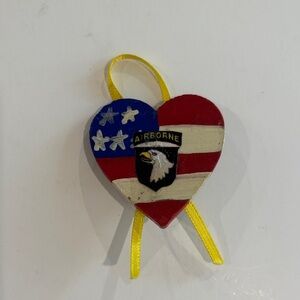 Airborne Heart-Shaped Brooch with Ribbon